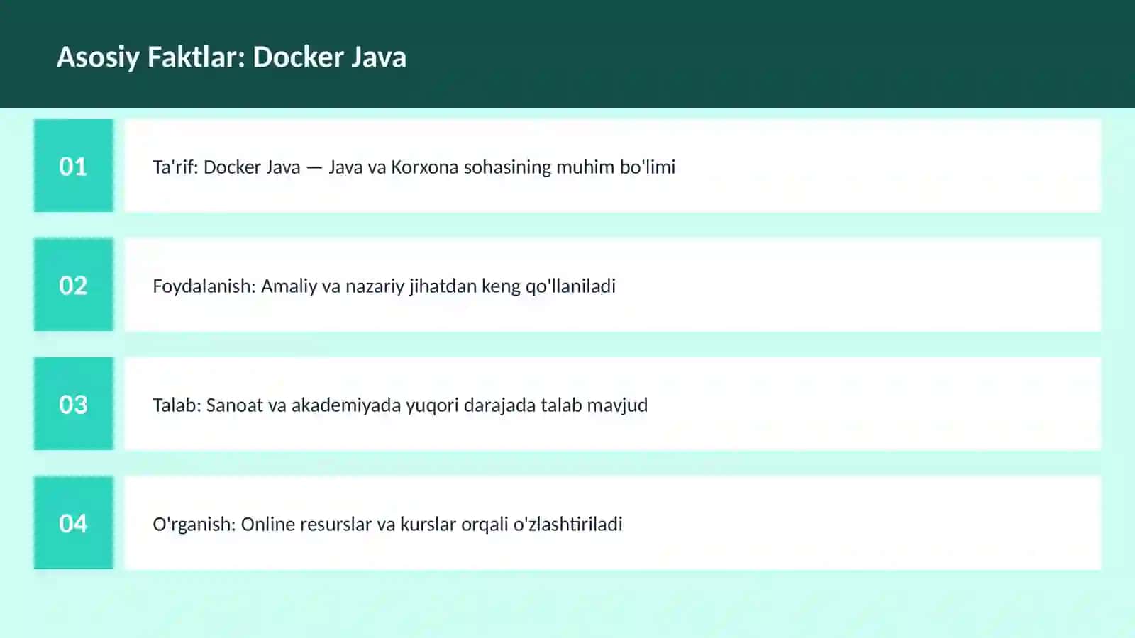 DASTURLASH | JAVA VA KORXONA 3