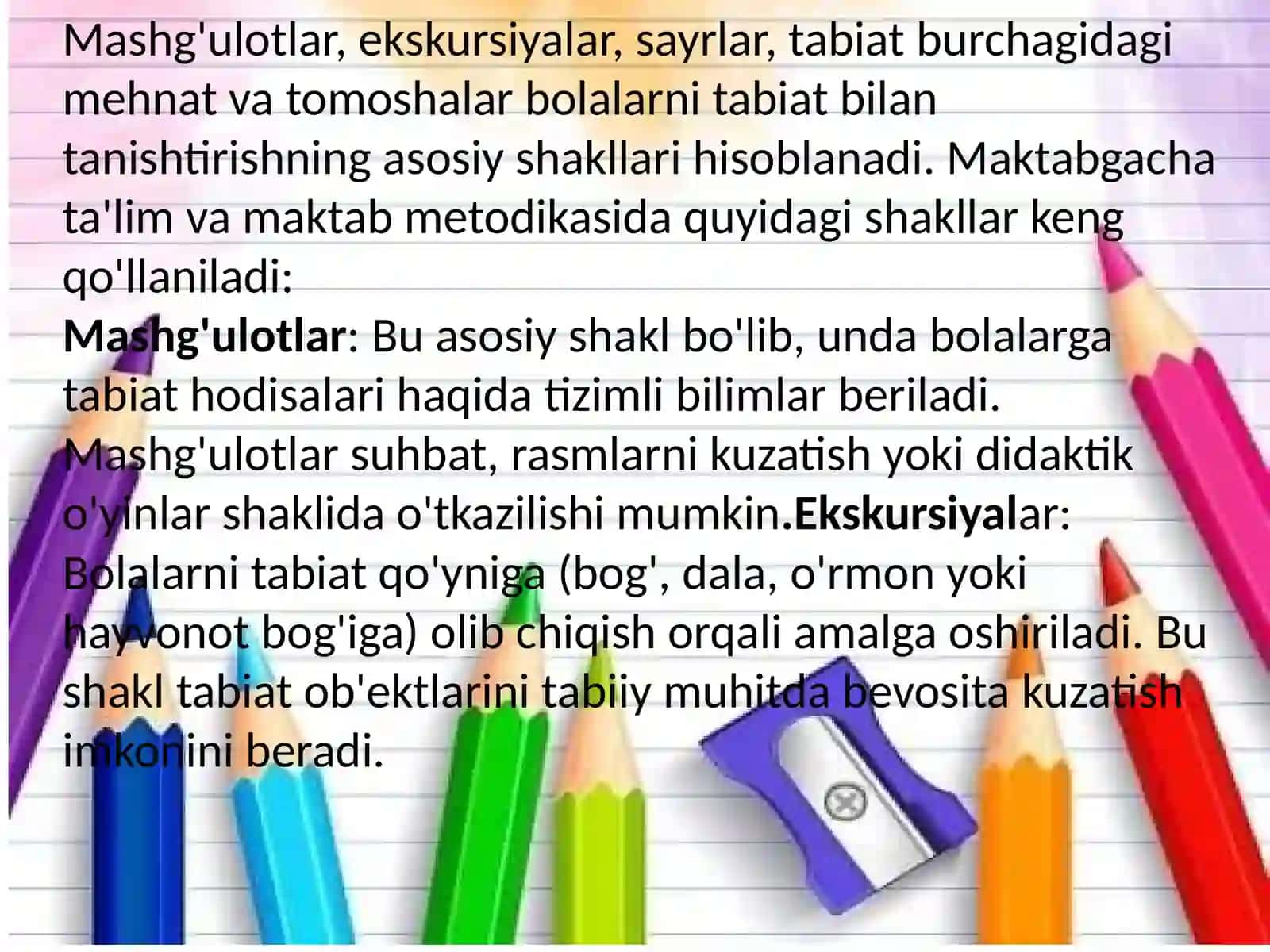 Tabiat bilan tanishtirish shakllari 3