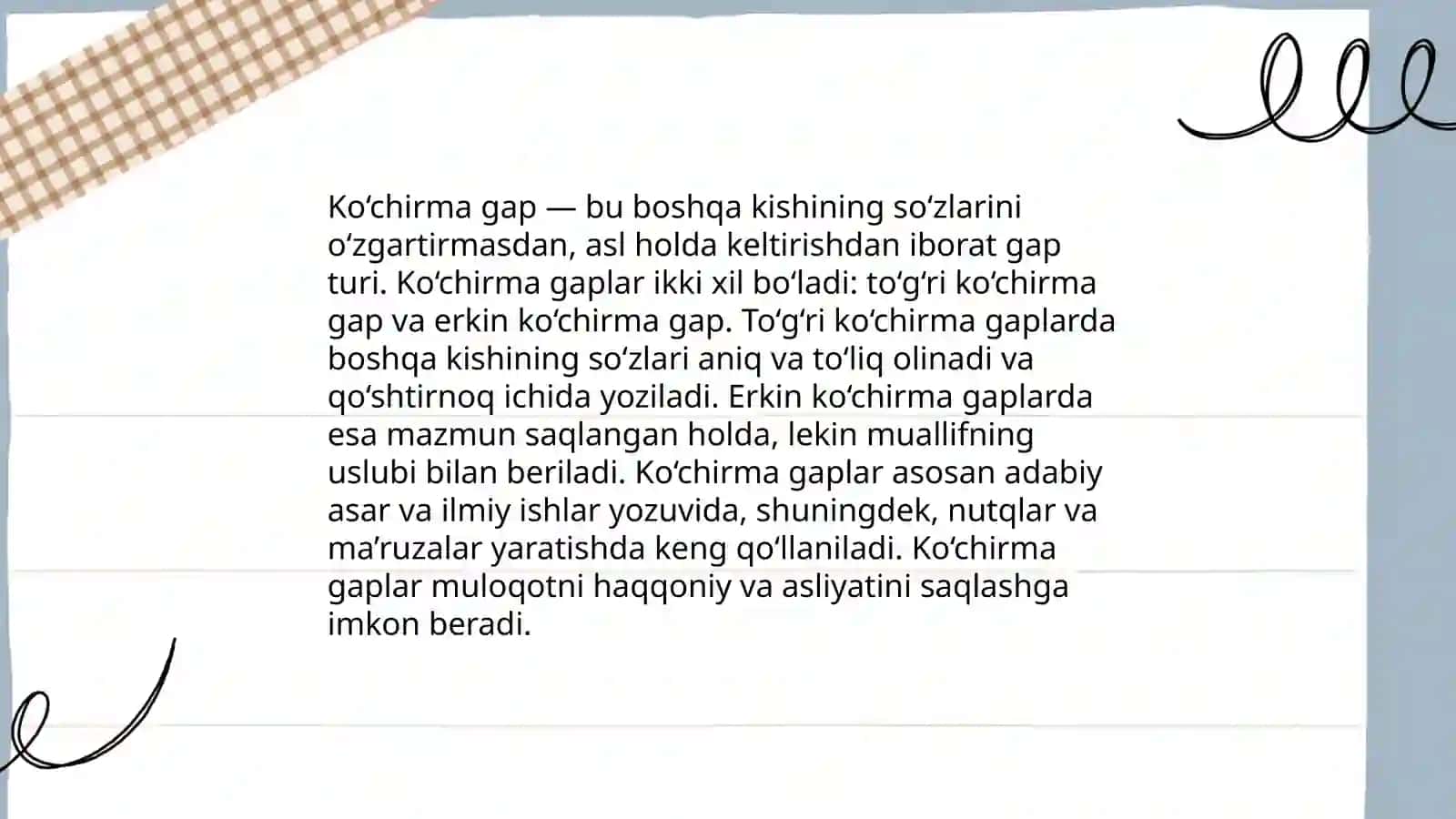 Ko‘chirma gap va uning turlari 3