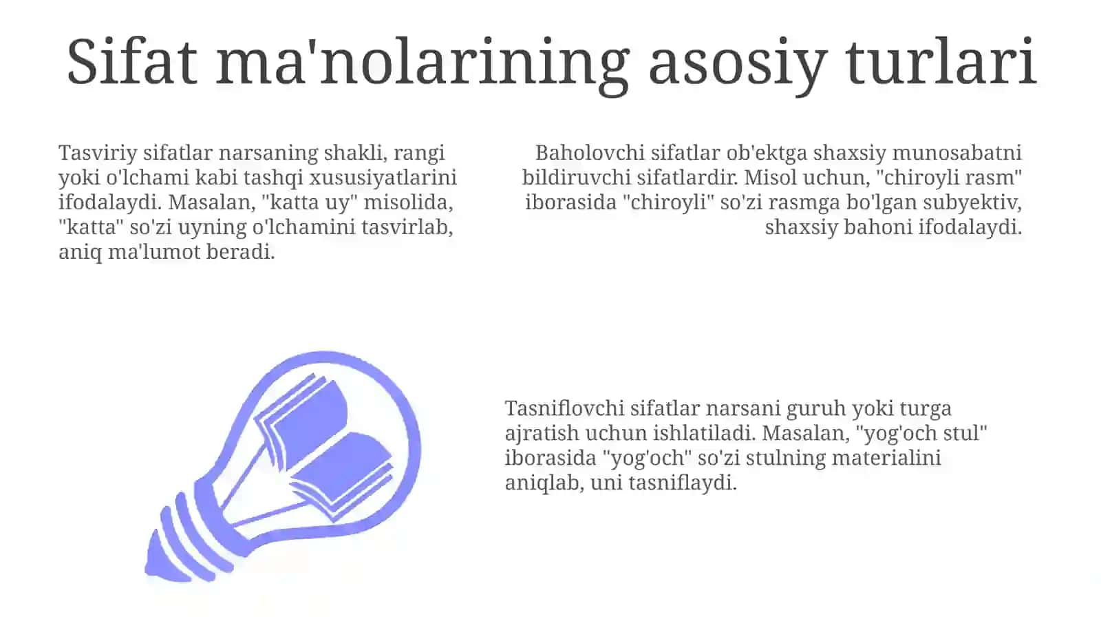 Sifatning maʼno turlari 3