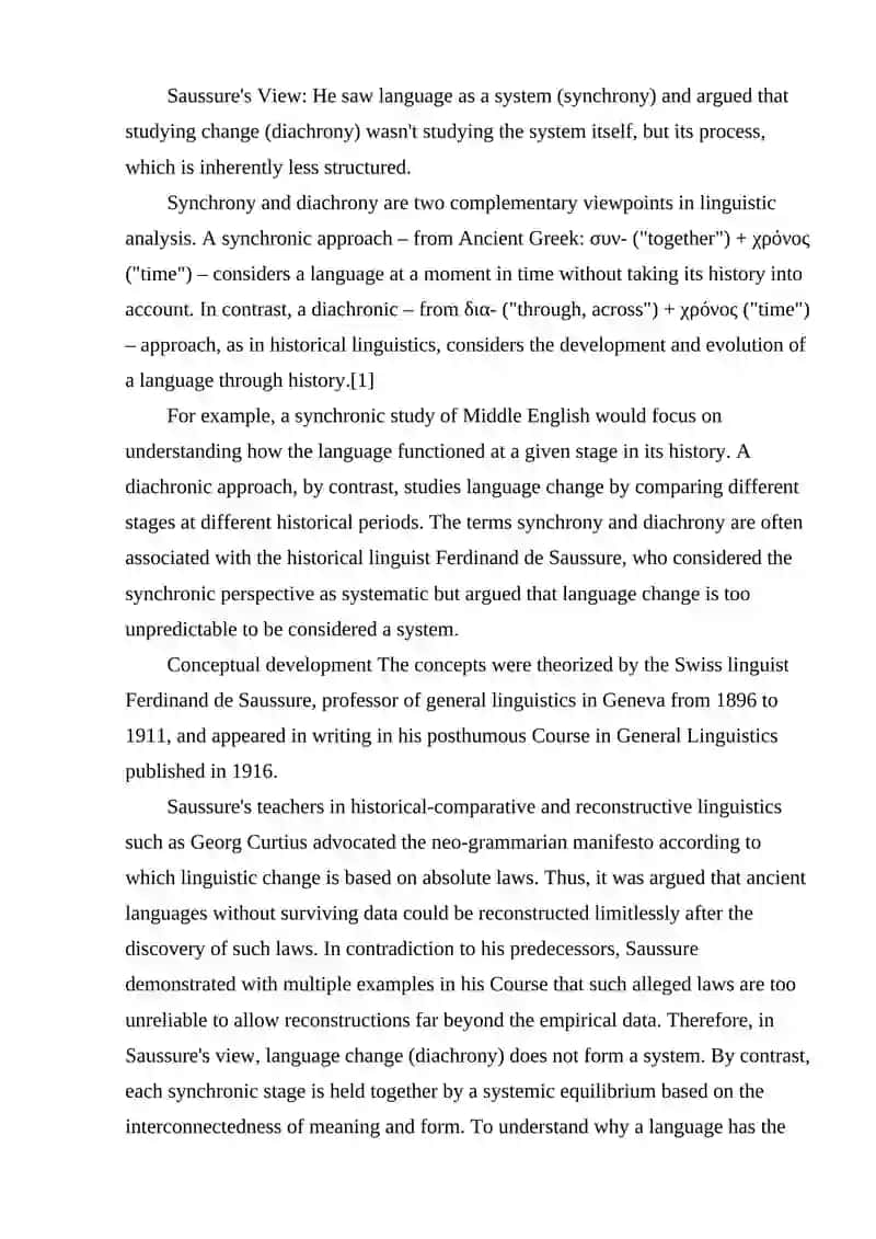 DIACHRONIC AND SYNCHRONIC ANALYSIS METHODS IN LINGUISTICS 3