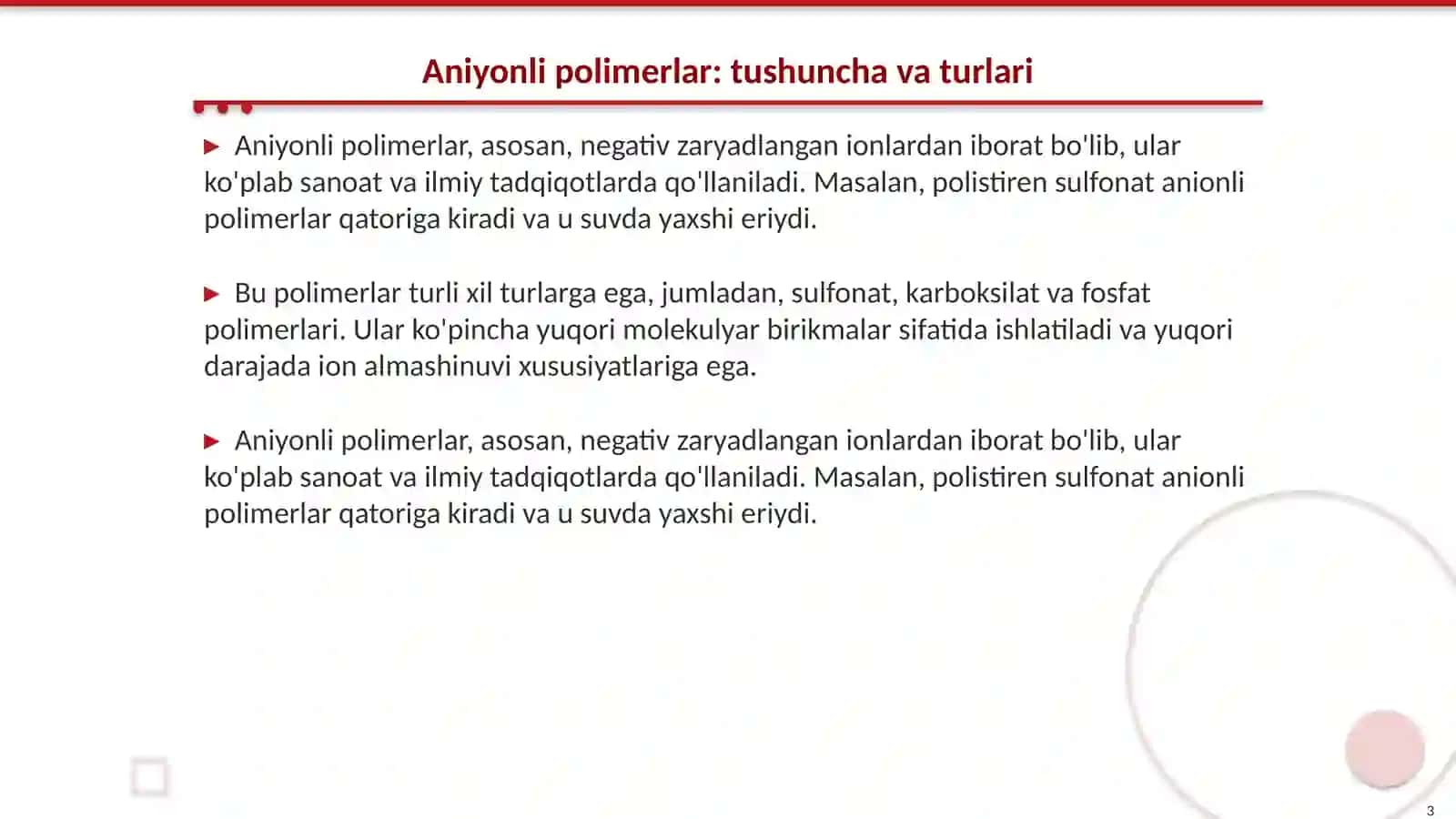Polimerlar va ularning xususiyatlari 3