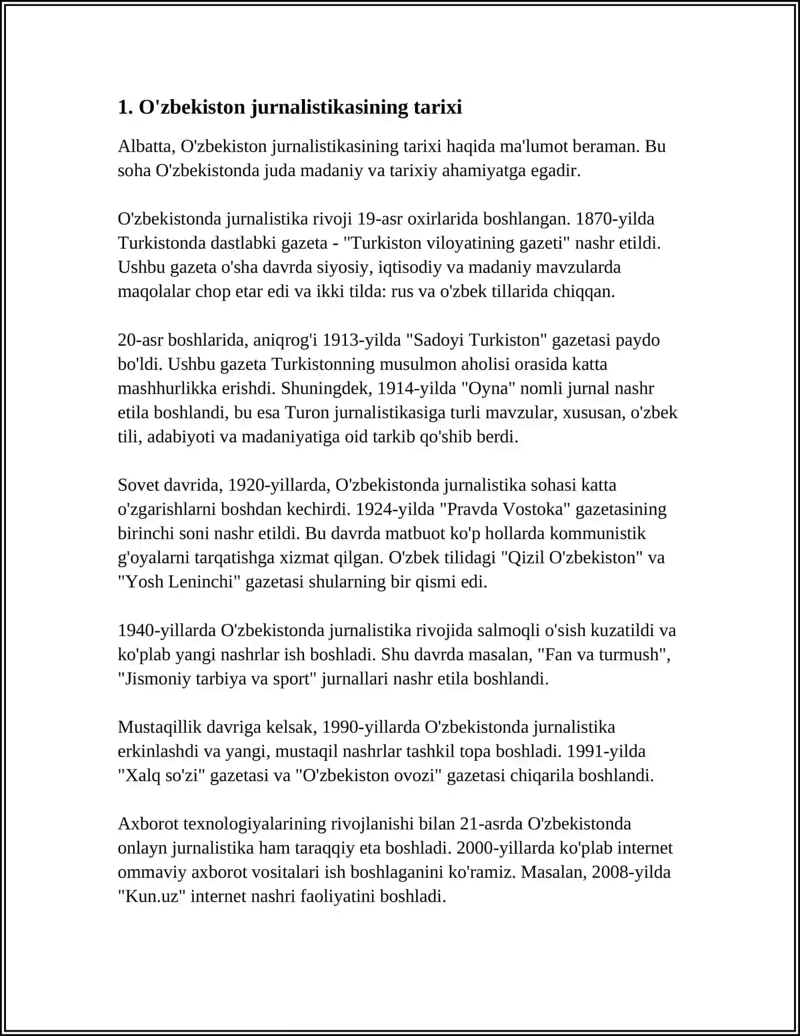 O'ZBEKISTON JURNALISTIKASI 3