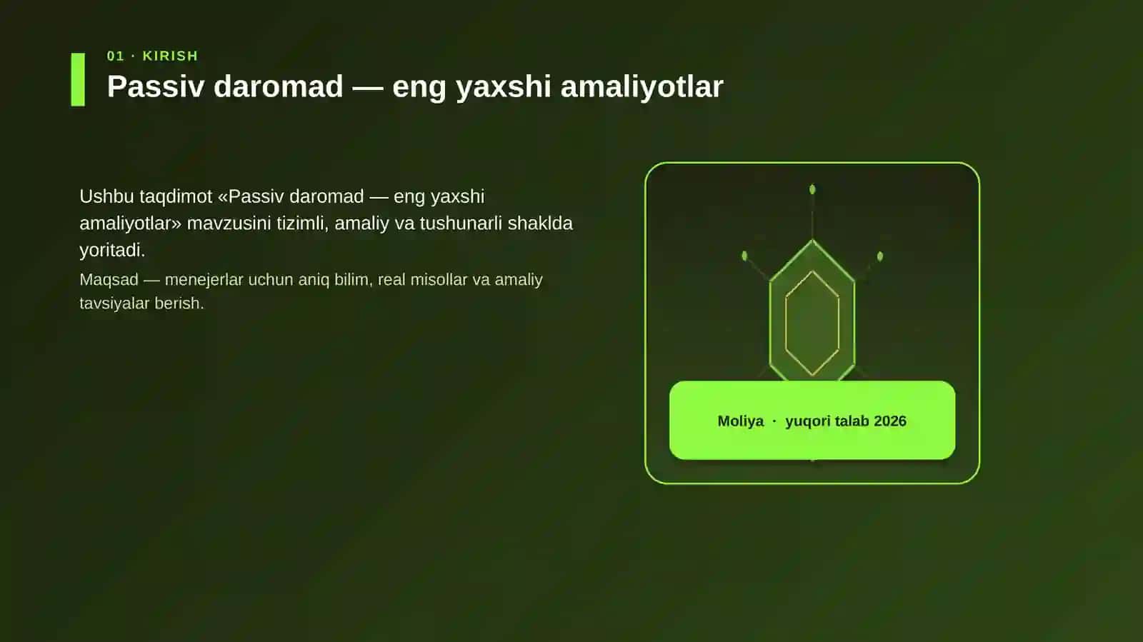 Passiv daromad — eng yaxshi amaliyotlar 3