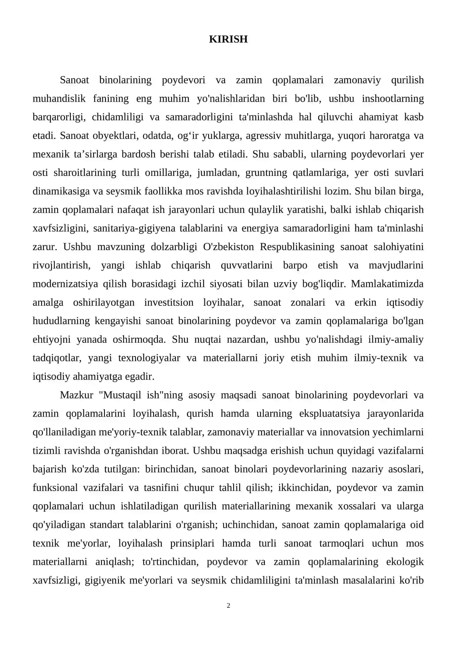 Sanoat binolarining poydevor va zamin qoplamalari. 3