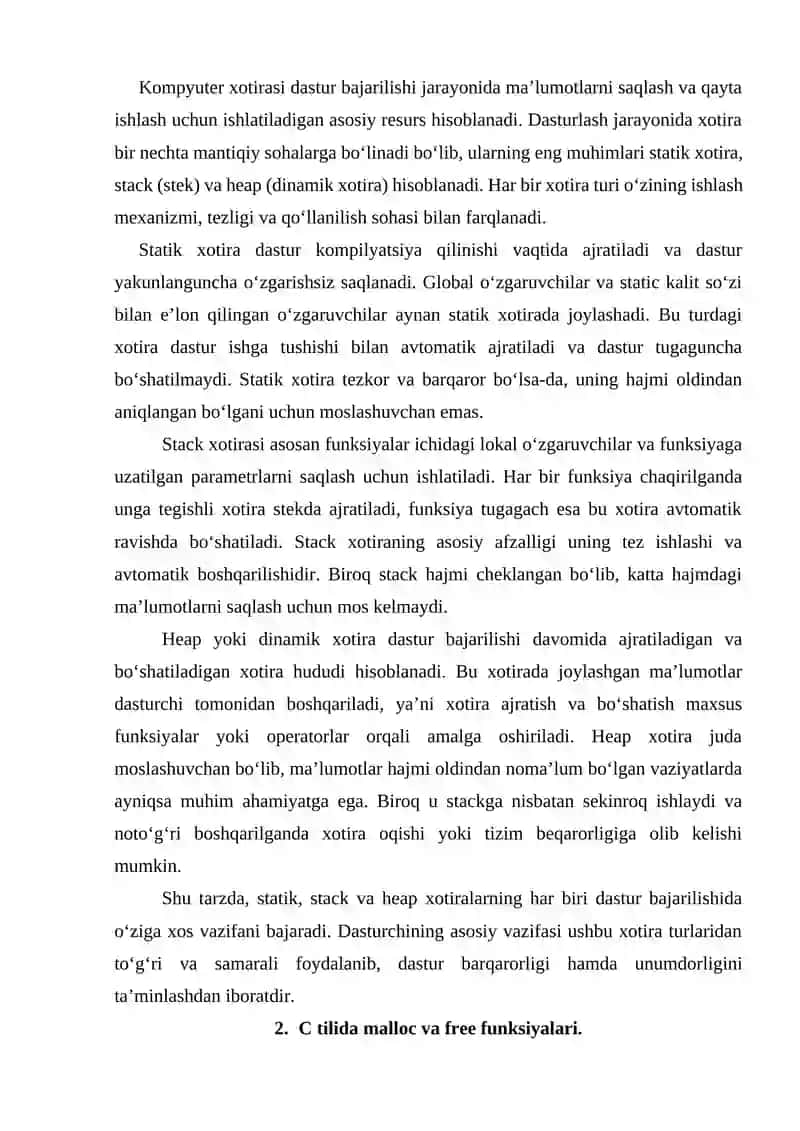 Dinamik xotira bilan ishlash 3