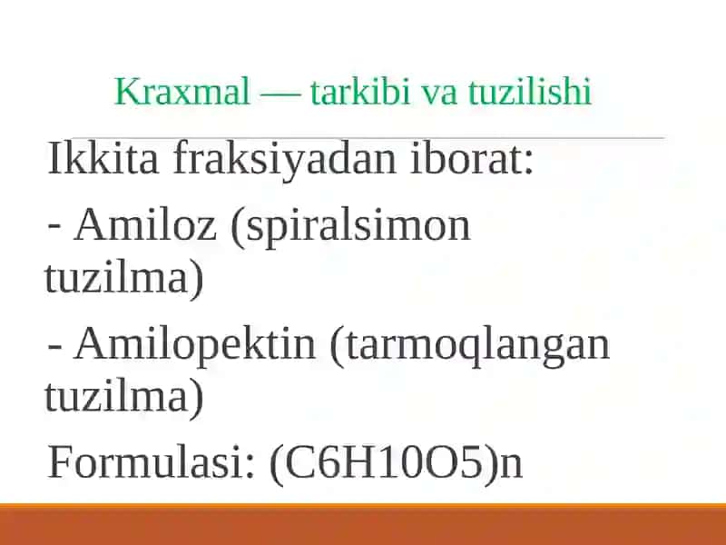 Polisaxaridlar: Kraxmal va Sellyuloza 3