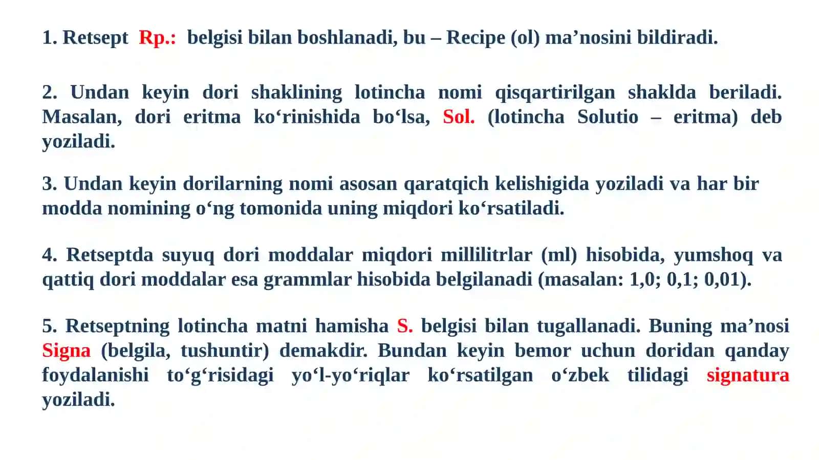 Retsept va uning tuzilishi 3