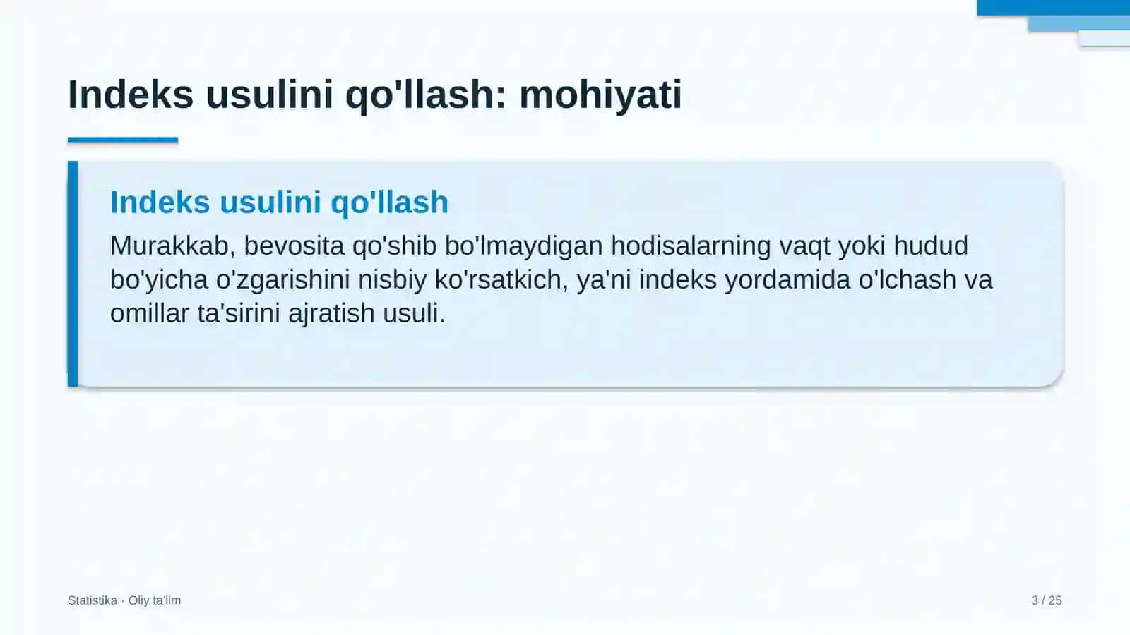 Elektr montaj ishlarida indeks usulini qo'llash 3