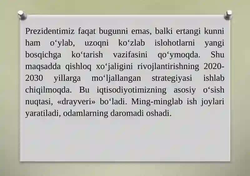 Qishloq xo‘jaligi rivojlantirish strategiyasi 3
