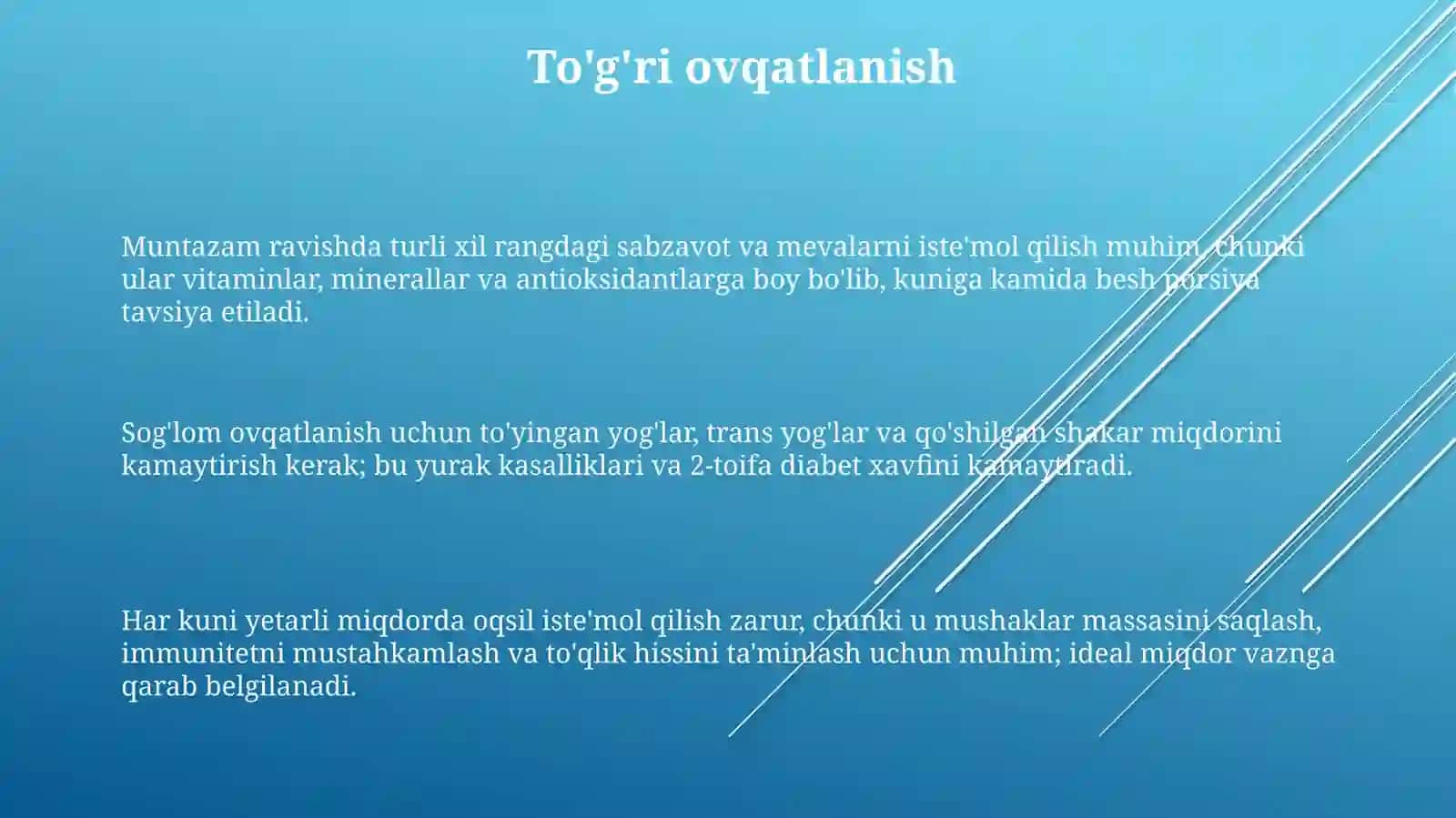 Sog'lom turmush tarzi 3
