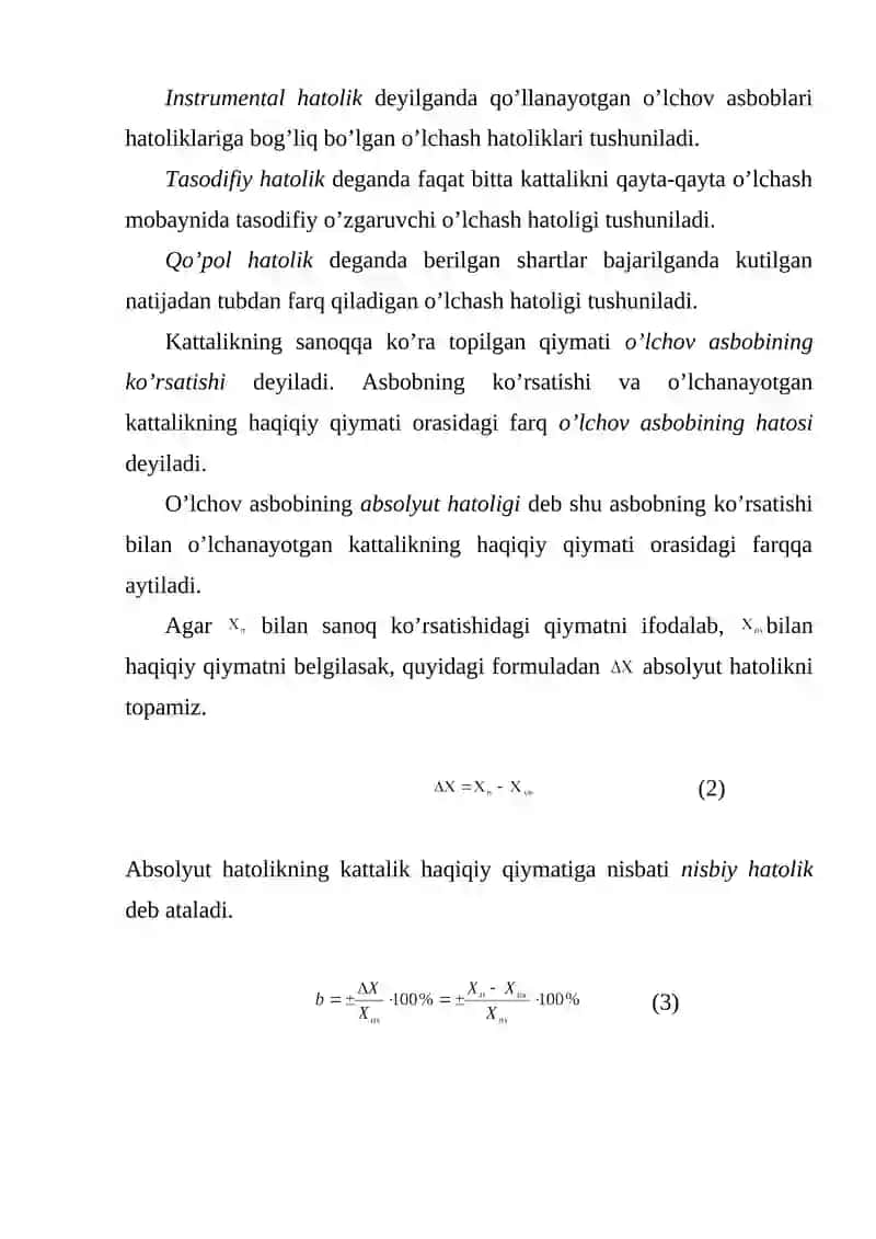 O’lchov vositalarining statik va dinamik tavsiflari 3
