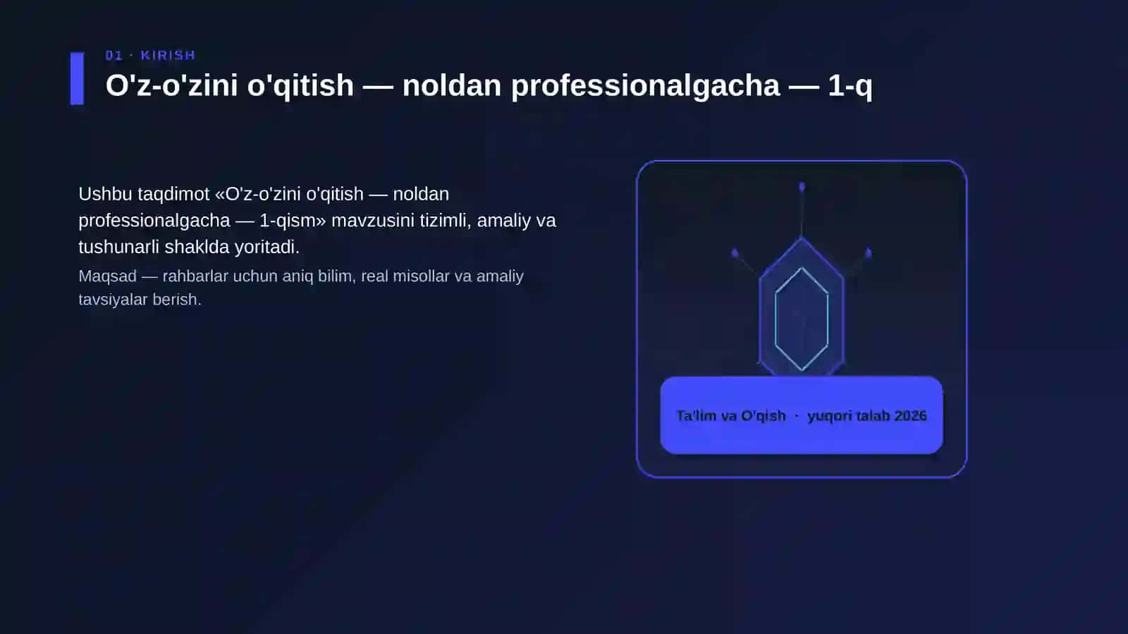 O'z-o'zini o'qitish — noldan professionalgacha — 1-qism 3