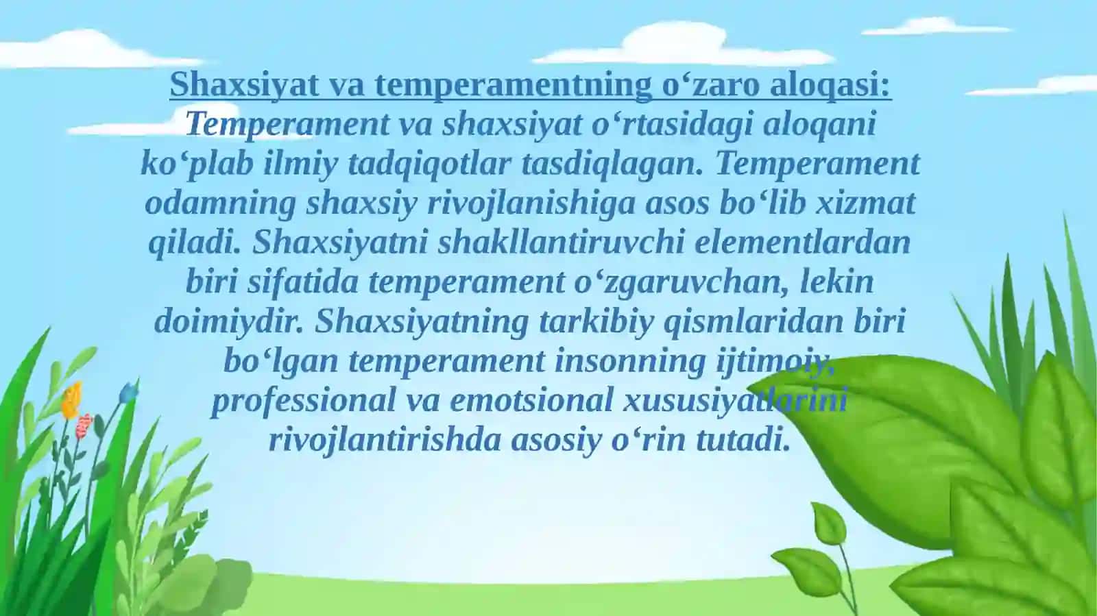 Temperamentning mutaxassis shakllanishi 3