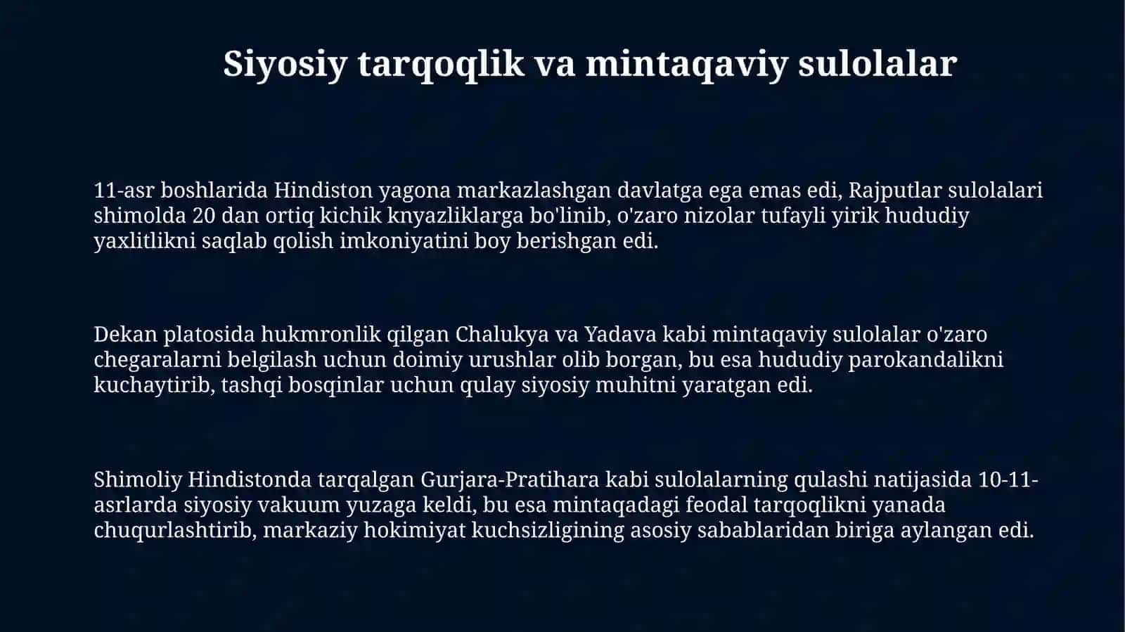 V-XI asrlarda Hindiston 3