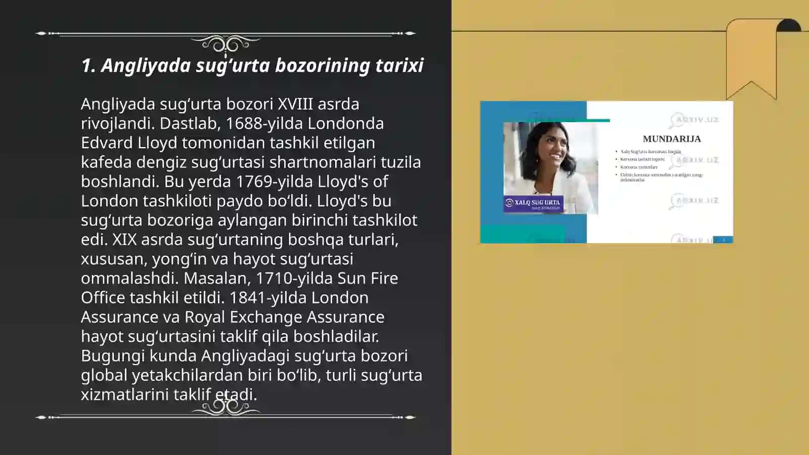 Angliya sugʻurta bozori 3