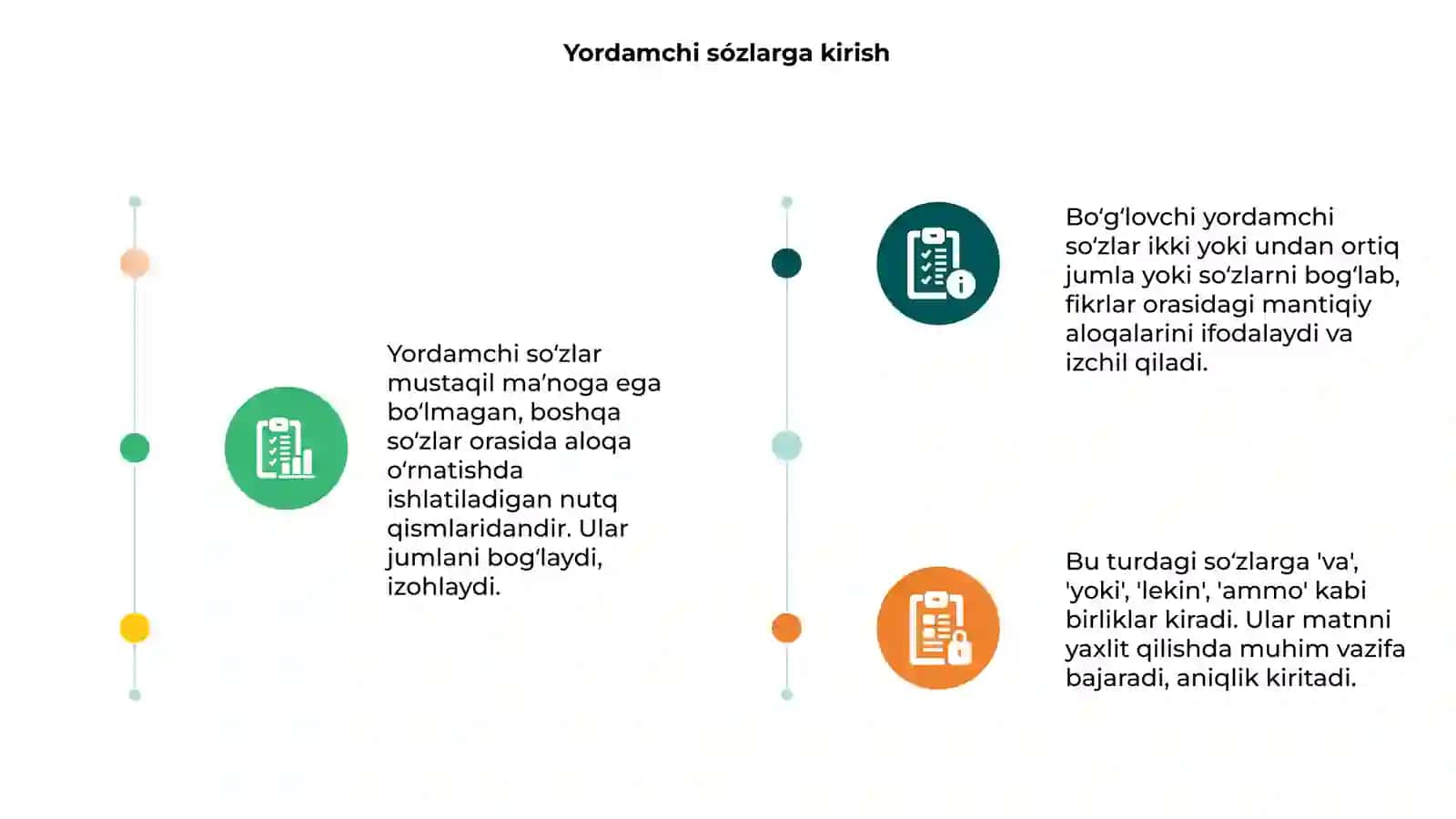 Yordamchi sózlar. Boğlovchi 3