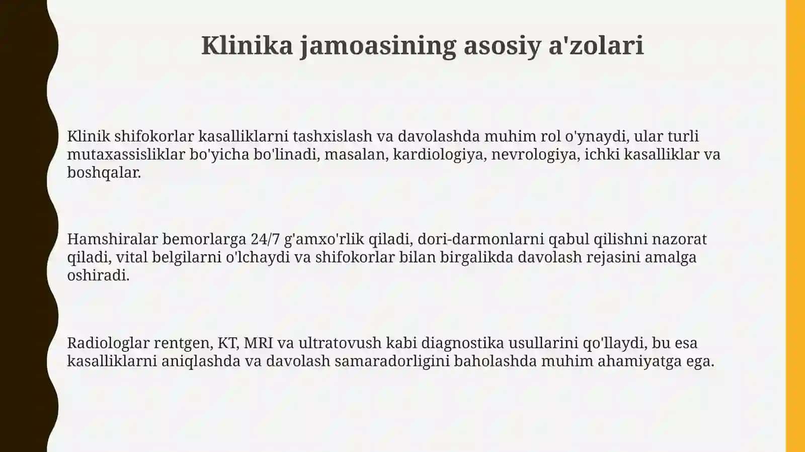 Klinika jamoasining asosiy a'zolari 3