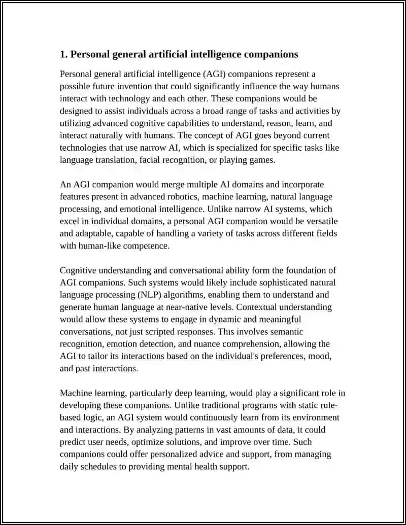 Personal general artificial intelligence companions 3