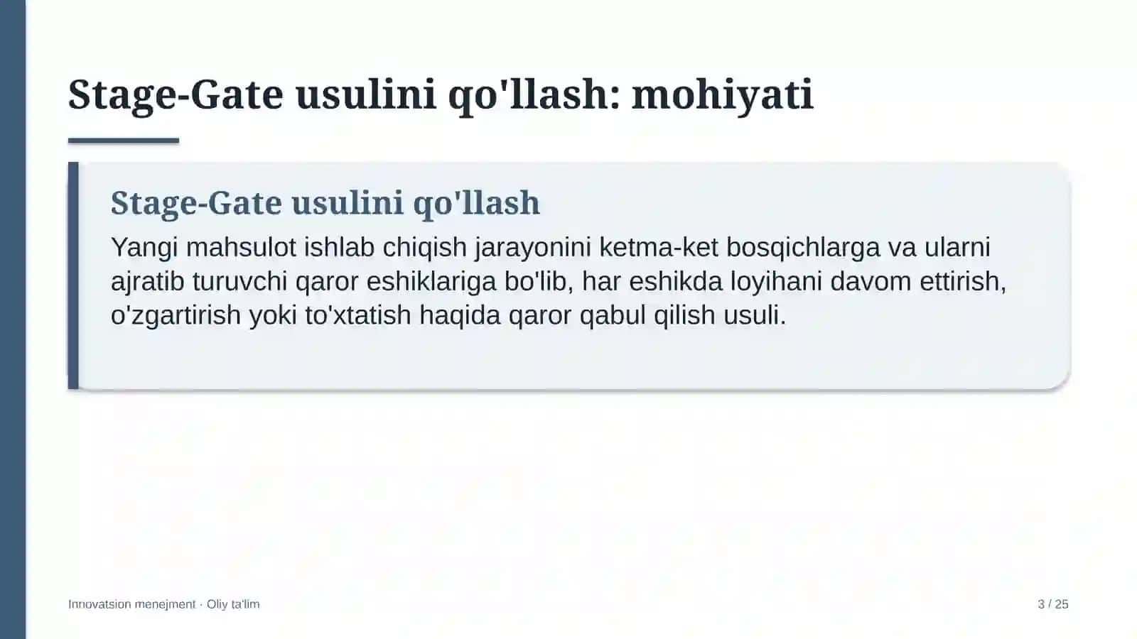 migratsiya xizmatida stage gate usulini qo'llash 3649 3