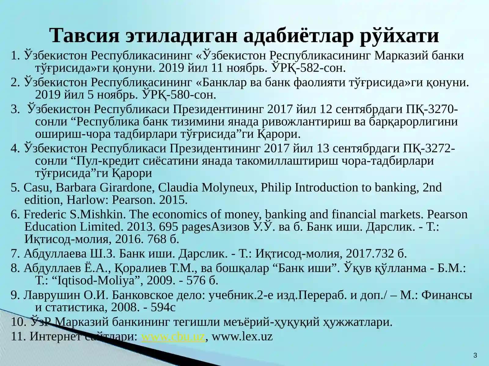 Тижорат банклари, уларнинг функциялари турлари 3