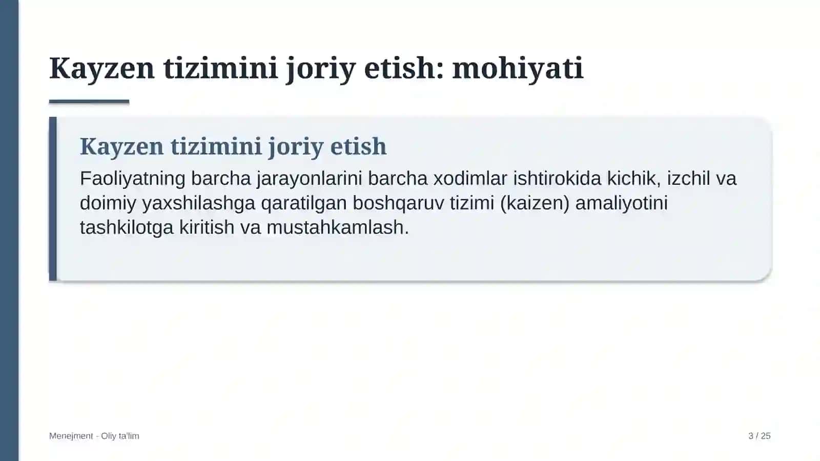 Developerlik kompaniyalarida kayzen tizimini joriy etish 3