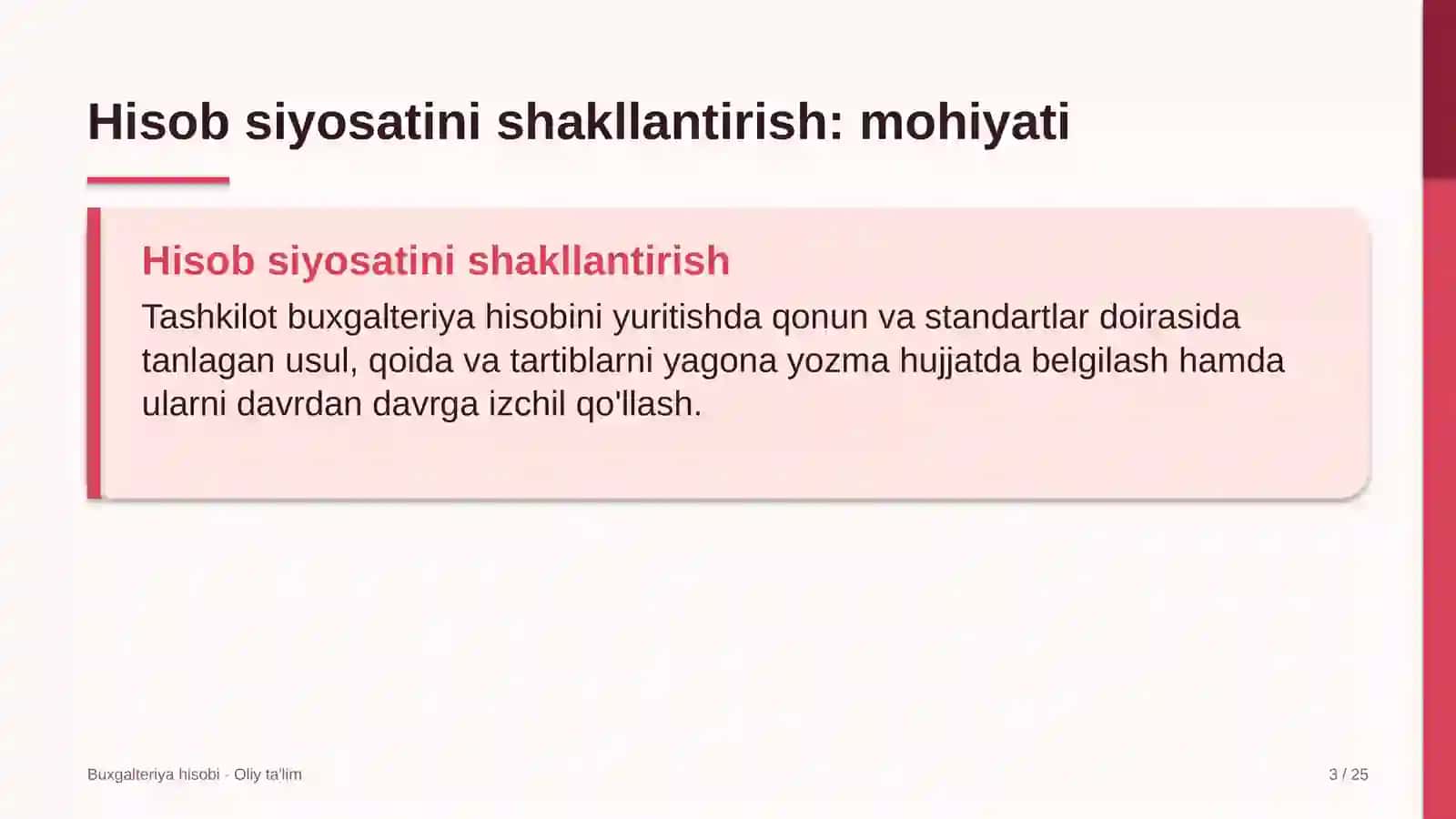 BUXGALTERIYA HISOBI · OLIY TA'LIM 3