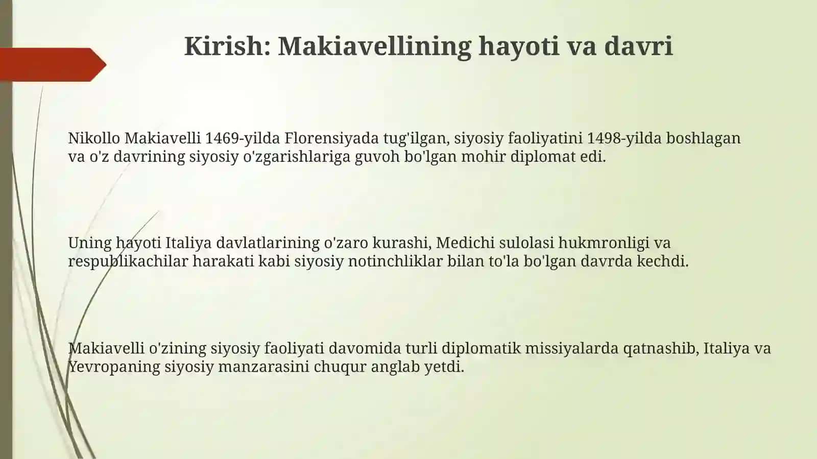 Makiavellining "Xukmdor" asari 3