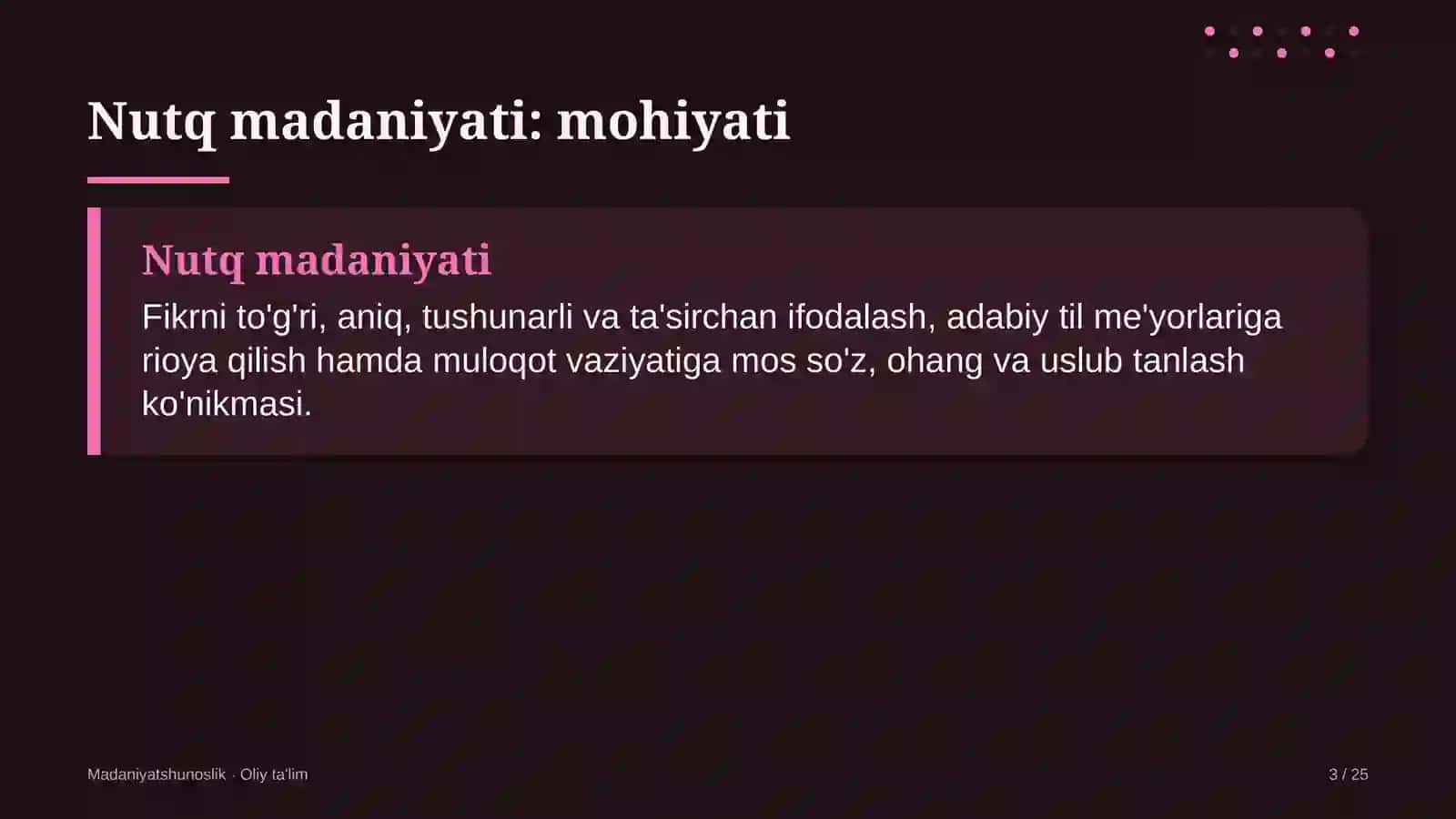 [Texnikumlarda nutq madaniyati] 3