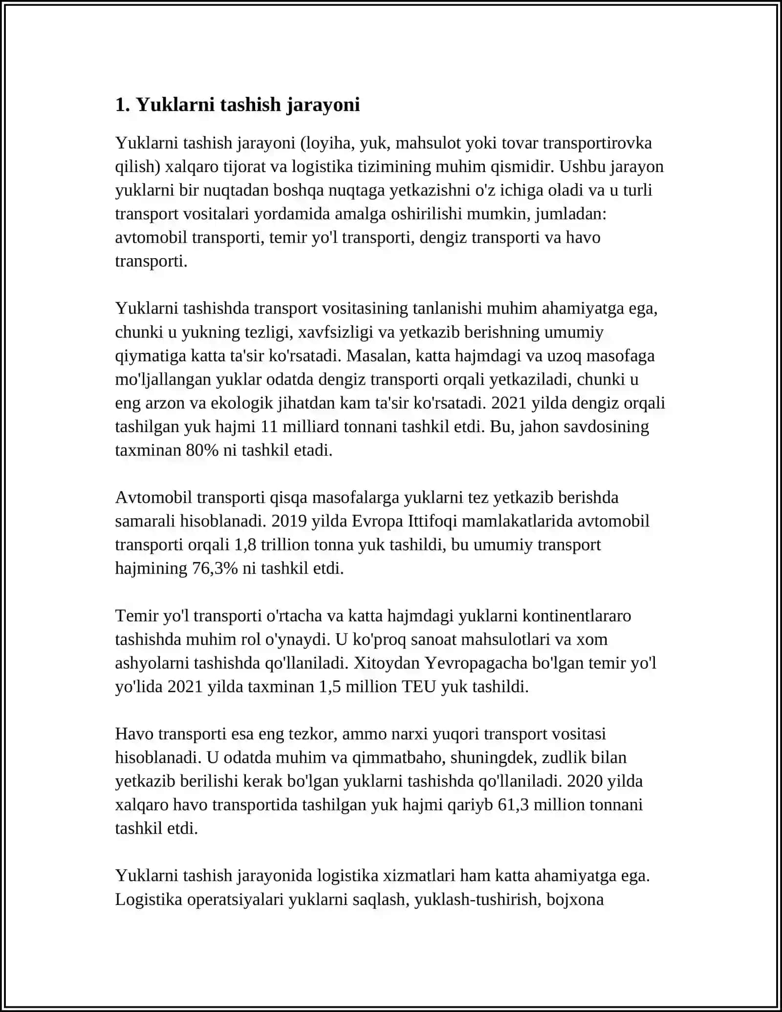 LOGISTIKA KASBIDA TALAB QILINADIGAN KASBIY KÕNIKMALAR 3