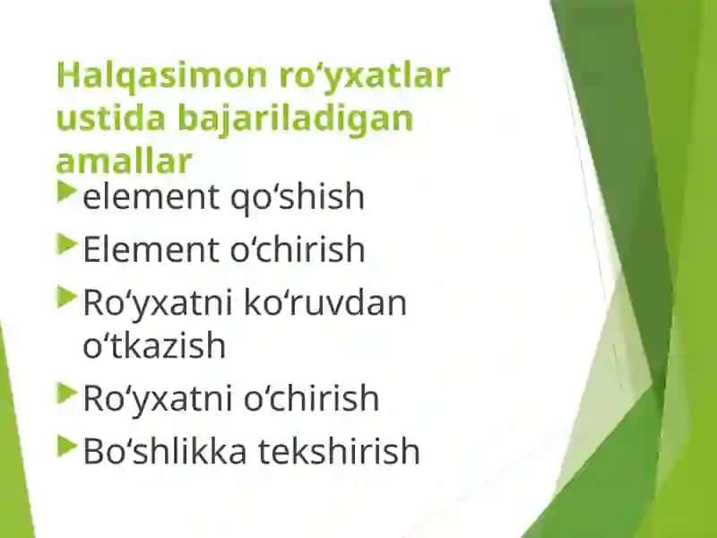 Xalqasimon ro‘yxatlar 3