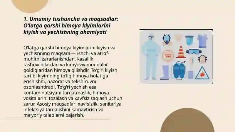 Oʻlatga qarshi himoya kiyimlarini kiyish va yechish tartibi va qoidalari 3