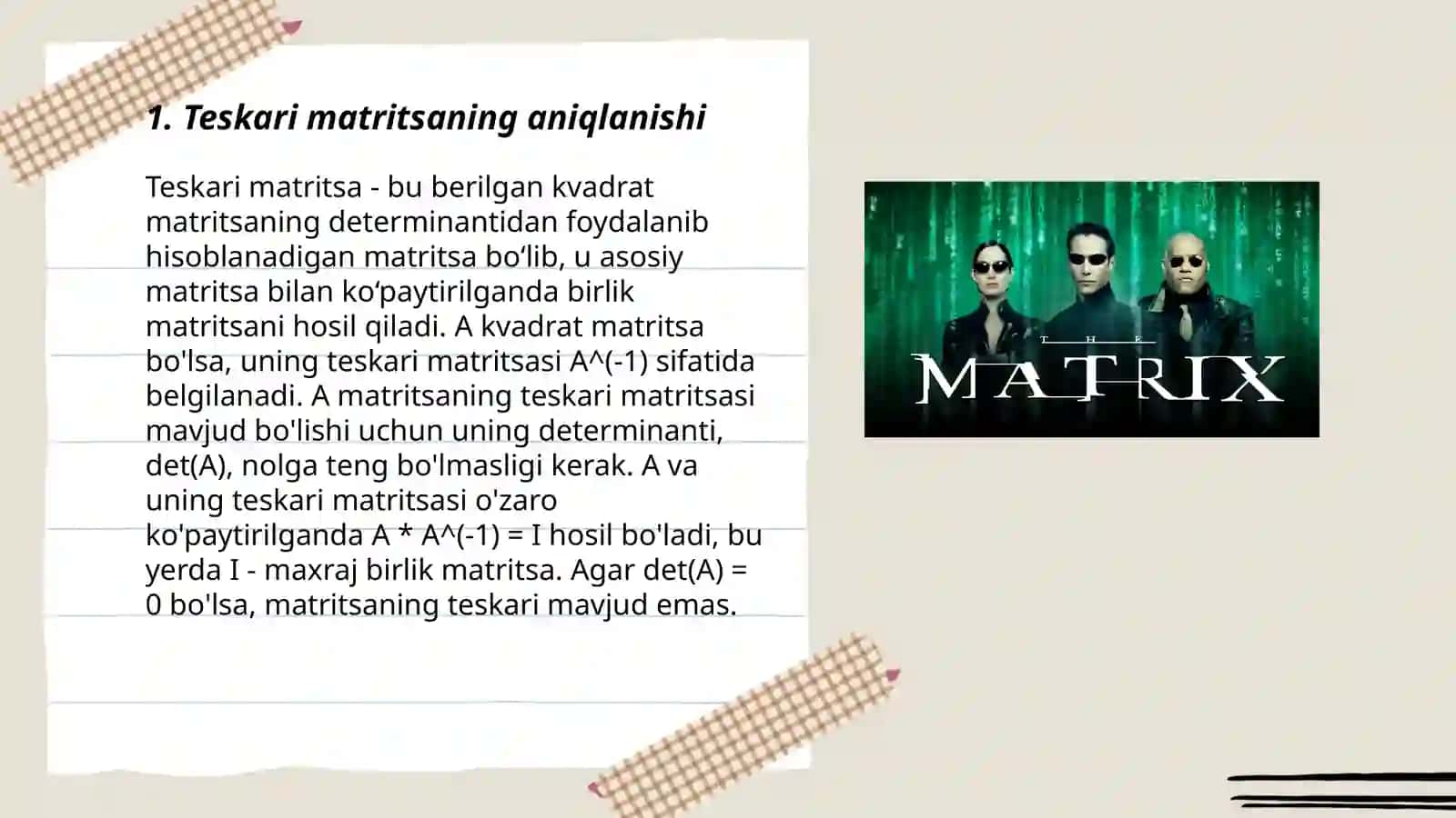 Teskari matritsa 3
