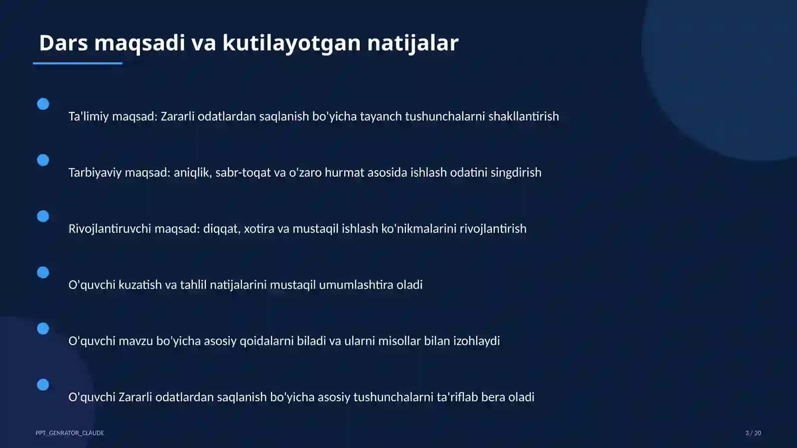 Zararli odatlardan saqlanish (7-sinf) 3