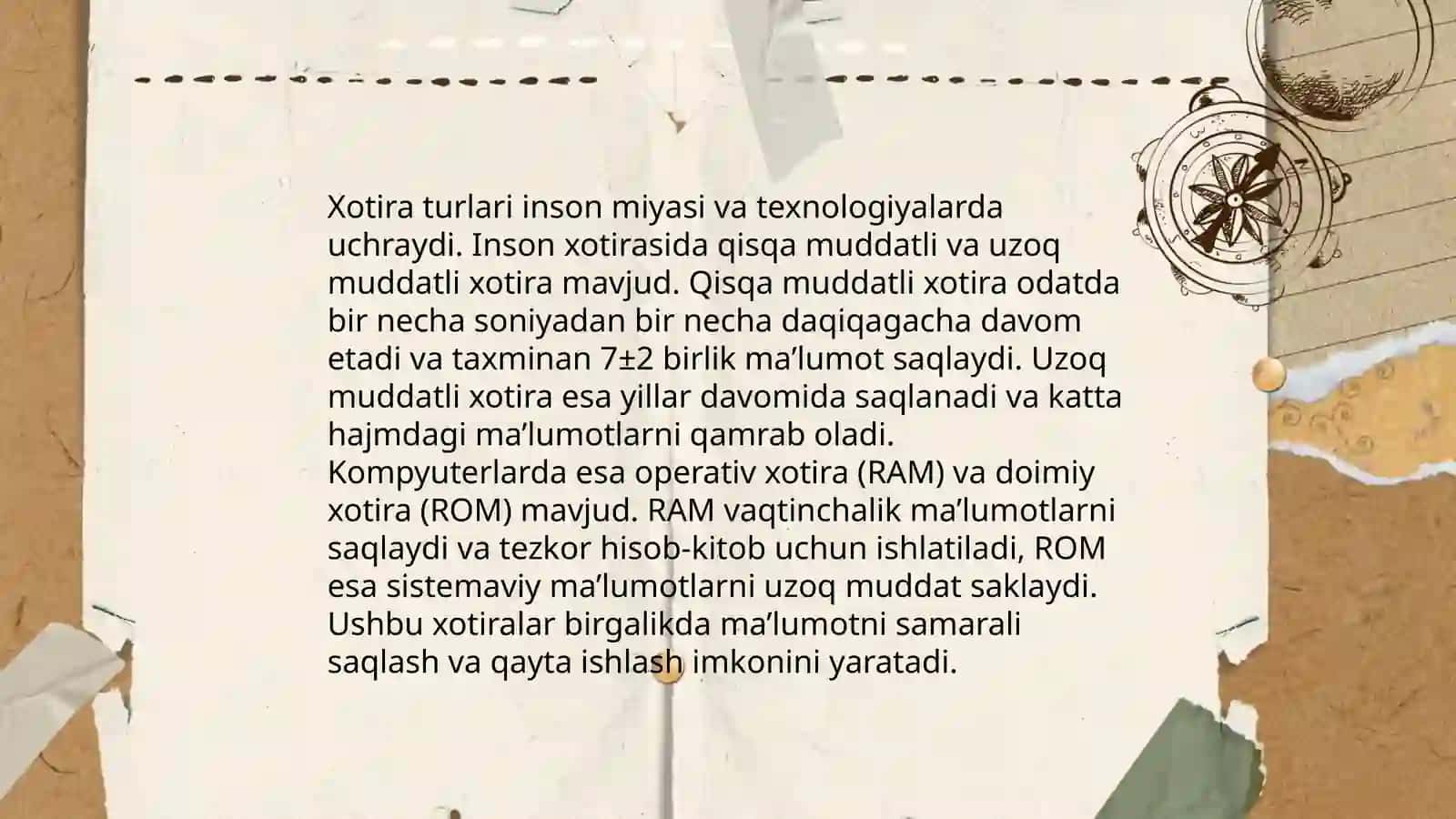 Xotira turlari va uning jarayonlari 3