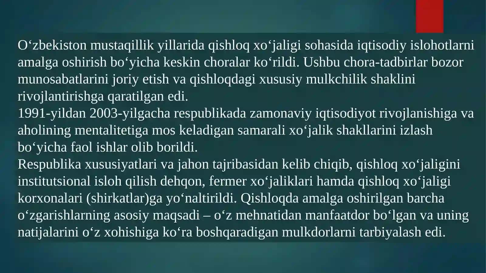 Dehqonchilik va Melioratsiya fanidan tayyorlangan mustaqil ish 3