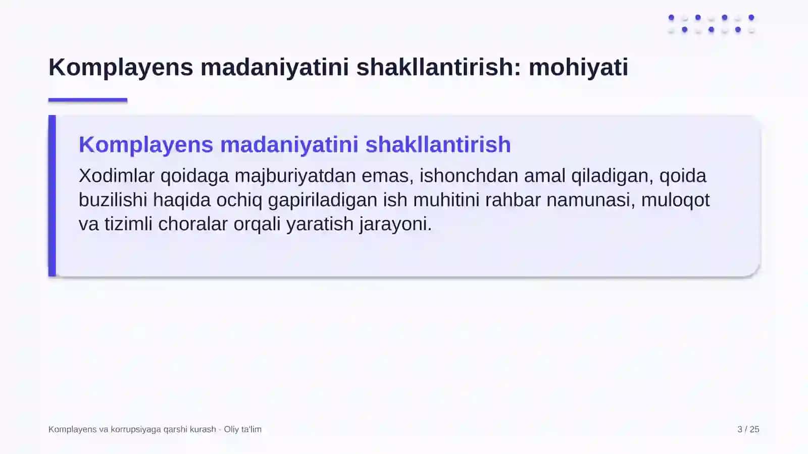 Keytering xizmatida komplayens madaniyatini shakllantirish 3