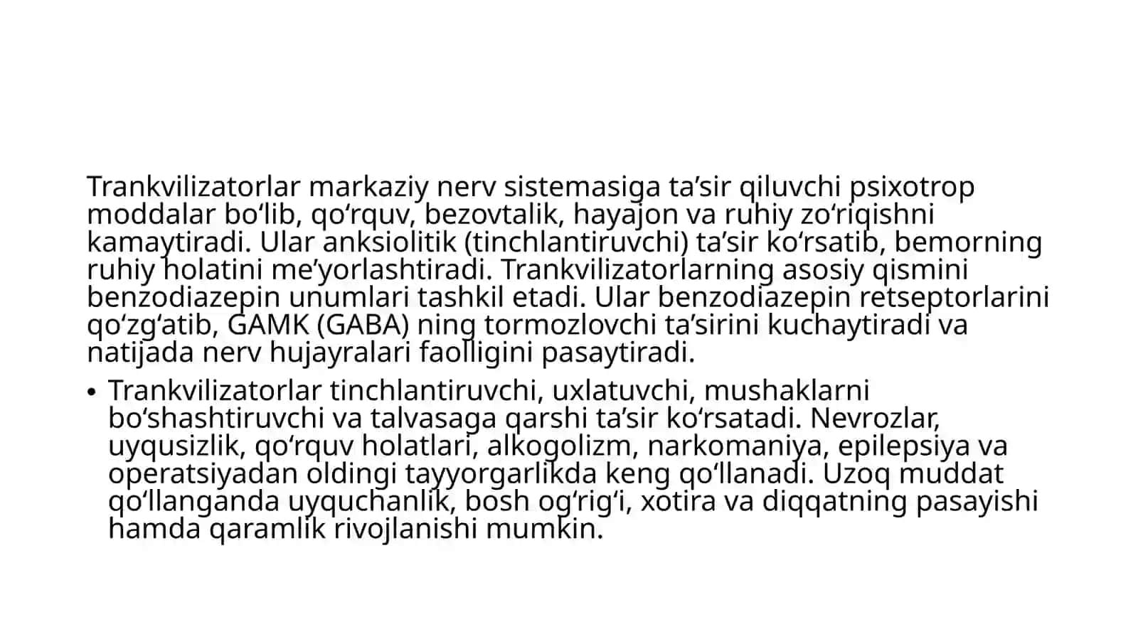 TRANKVILIZATORLAR VA SEDATIV MODDALAR 3