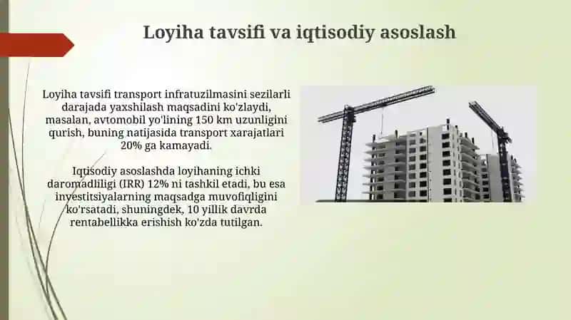 Yirik transport qurilish loyihalarini rejalashtirish va amalga oshirish 3