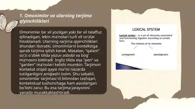 Lexical problems of translation 3