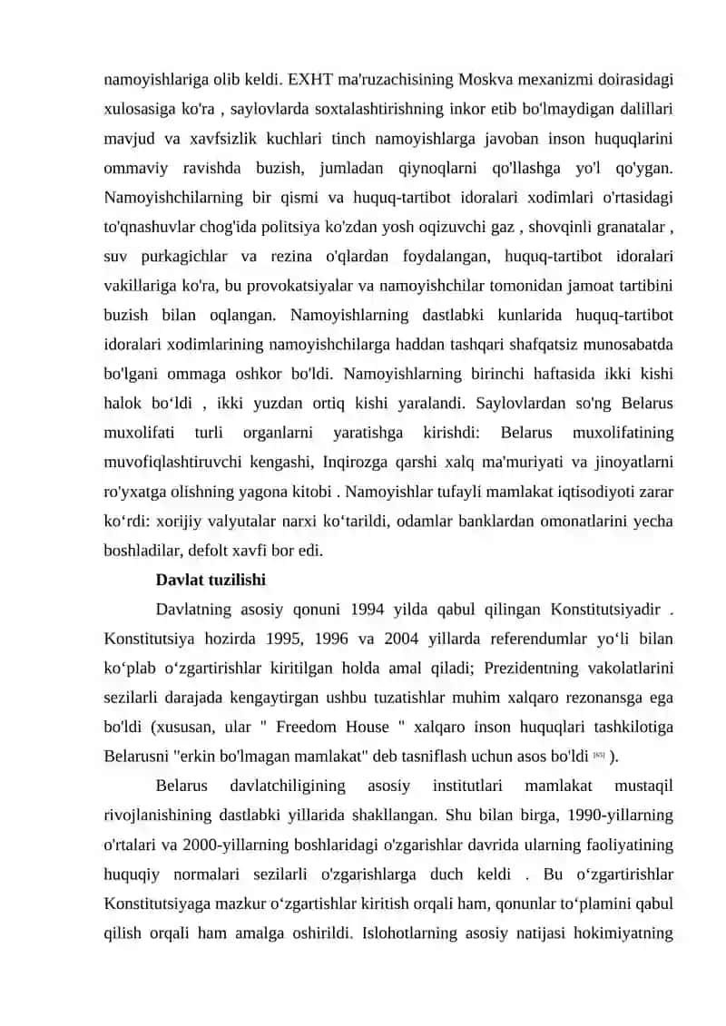 JAHON TARIXDAN 2000-2020 YILLLARDA BELORUSIYA 3