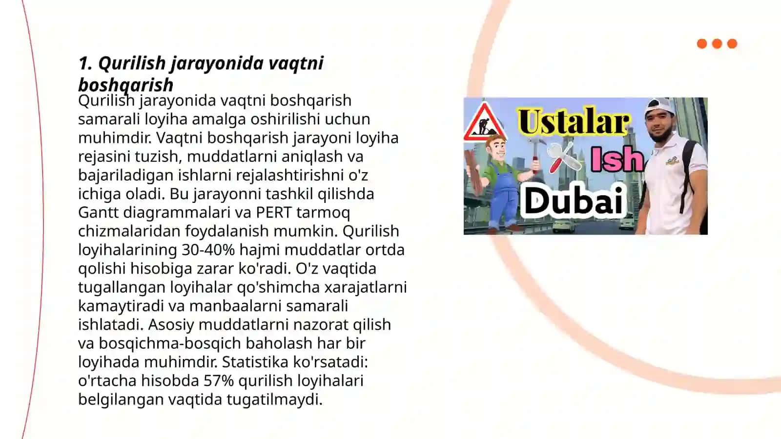 Qurilishda vaqt omili 3