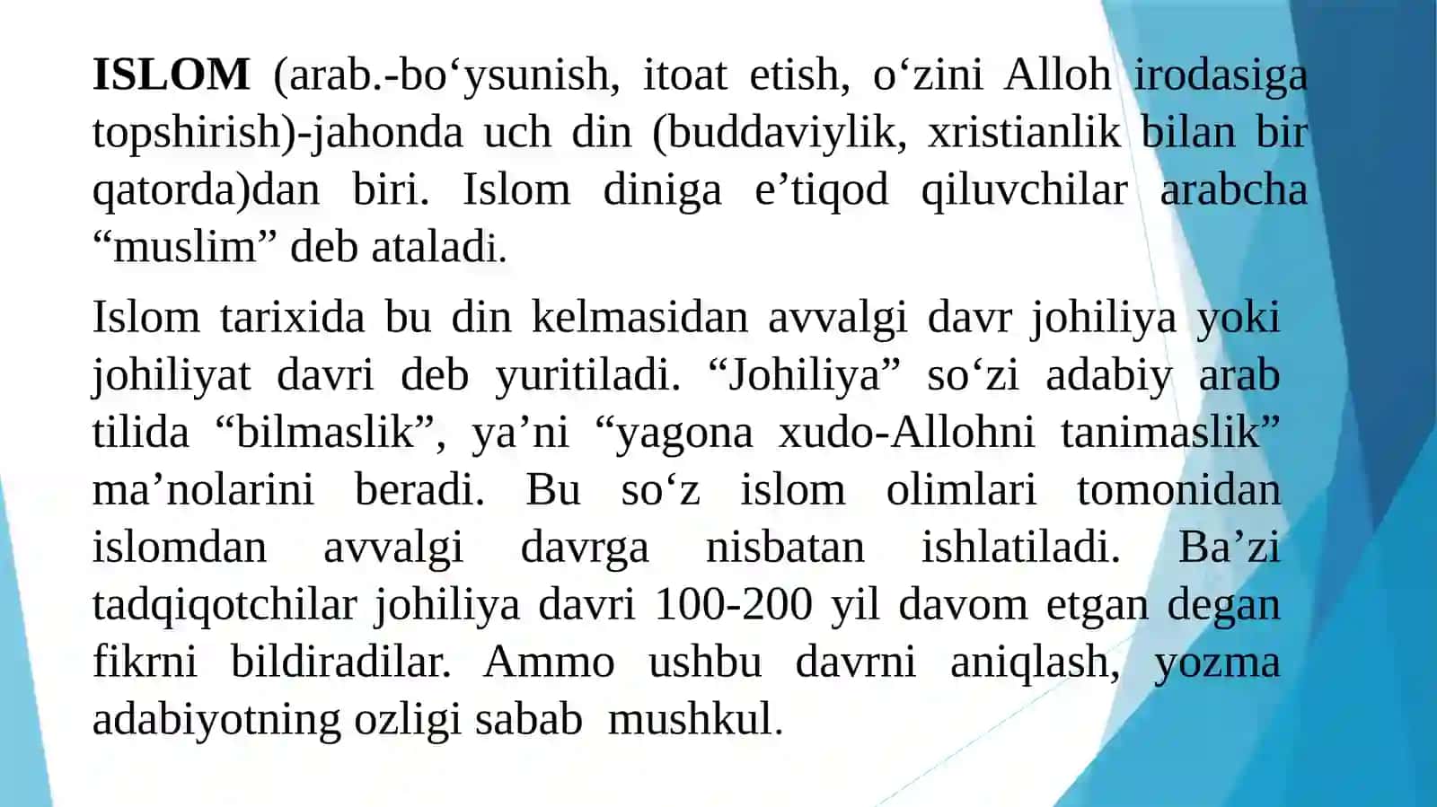 Islam dini tarixi va mohiyati 3