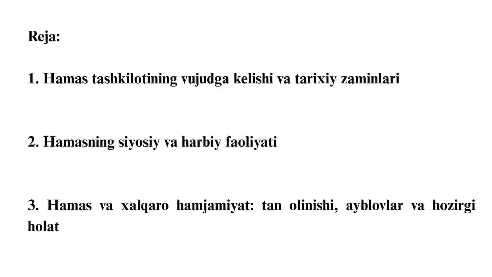 Taqdimot. Hamas tashkiloti. 3