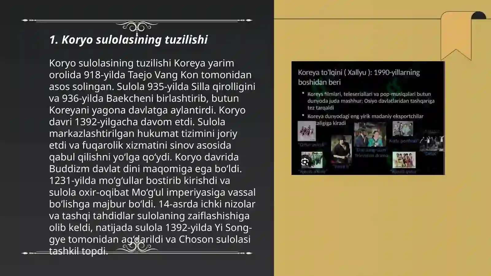 Koryo sulolasining tuzilishi 3