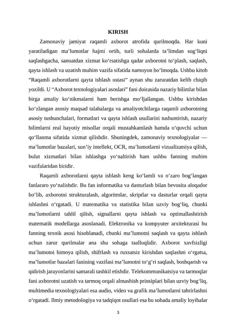 Raqamli axborotlarni qayta ishlash ustasi 3