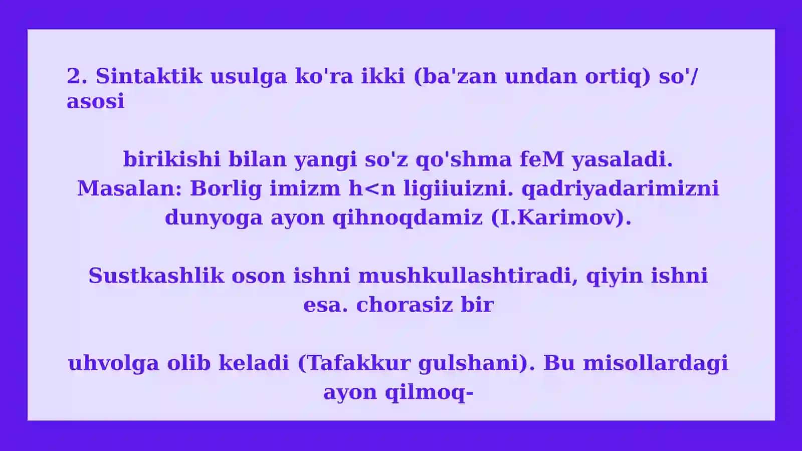 Feʼllarning yasalishi 3