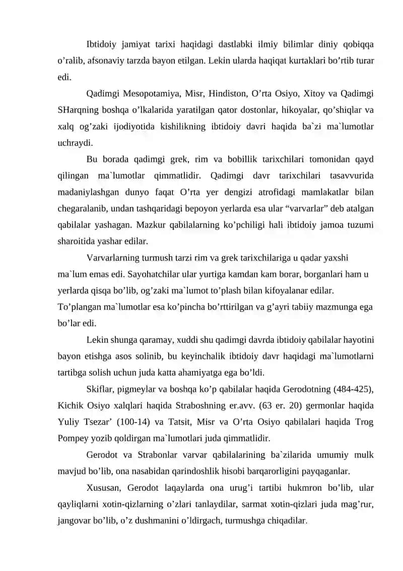 Ibtidoiy jamiyat tarixi 3