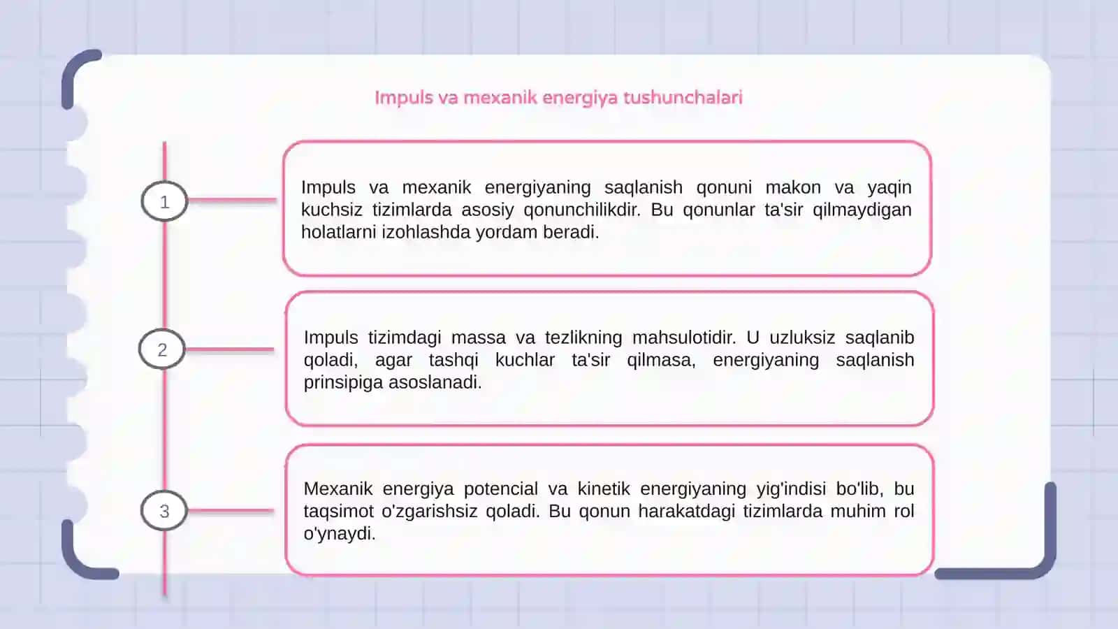 Impuls va Mexanik Energiyaning Saqlanish Qonunlari 3