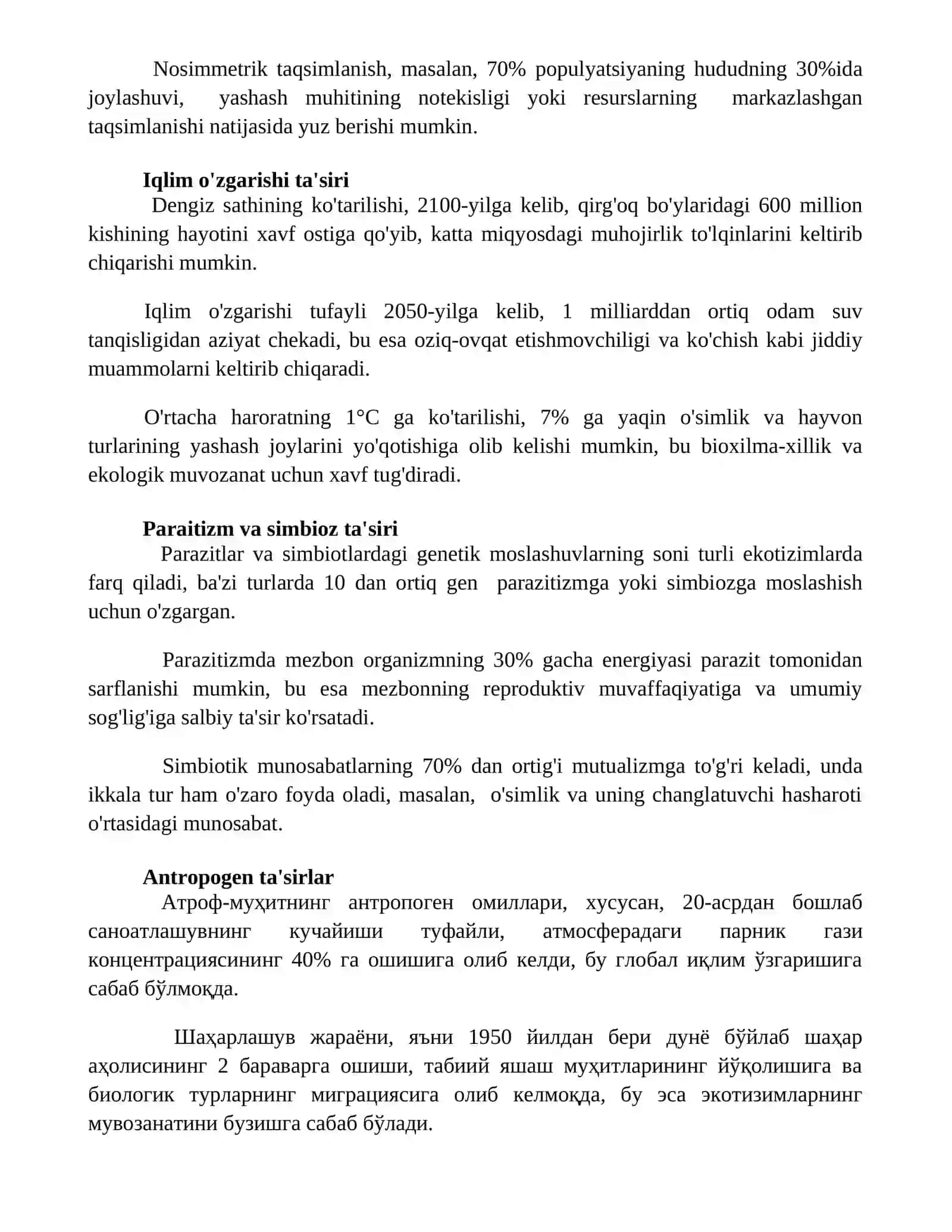 Turli ekologik omillarning tirik organizmlarga ta’sir etish mexanizmlari 3